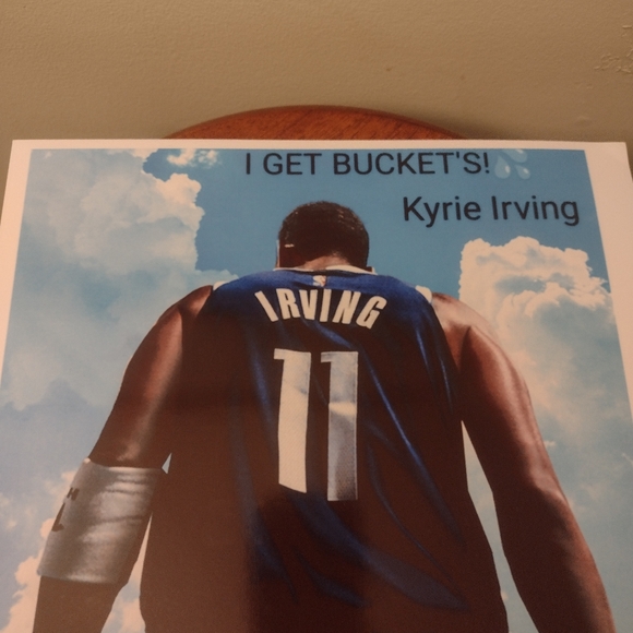 NEW! KYRIE IRVING SELF-MADE I GET BUCKETS💦ULTRA GLOSSY 8.5x11 BASKETBALL POSTER - Picture 4 of 6
